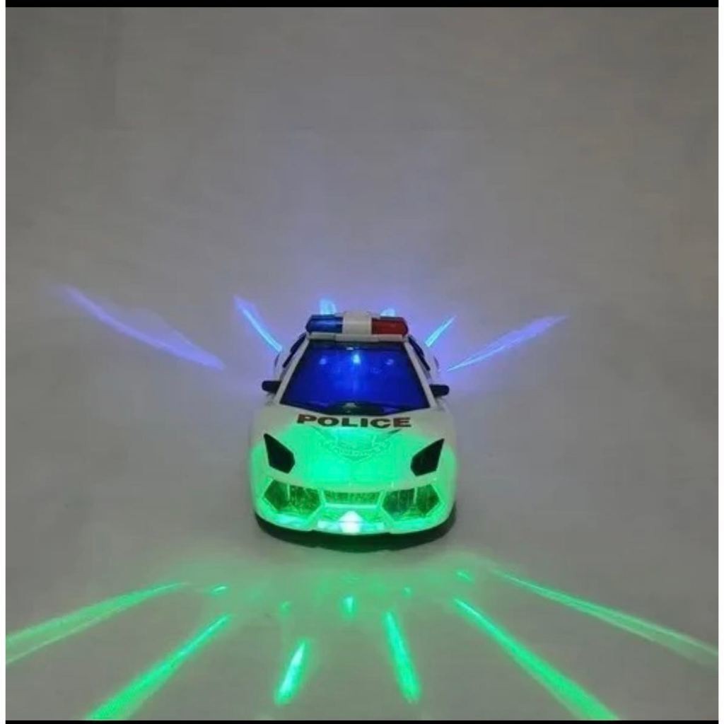 TB Brinquedos Carro De Polícia De Brinquedo Carro De Faz De Conta Tem Luz Sons Movimento 360 Girando