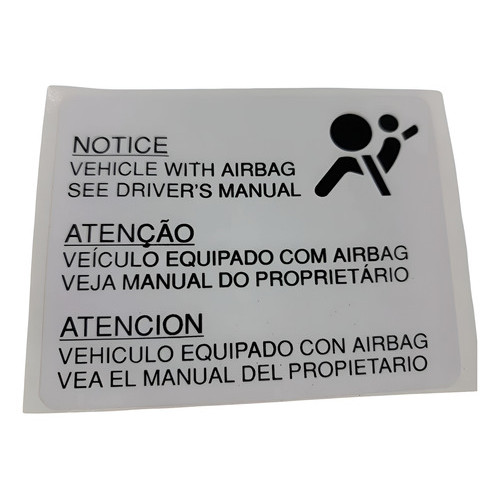 Etiqueta Air Bag Montana, Agile, Astra, Corsa, Anos Abaixo Branco