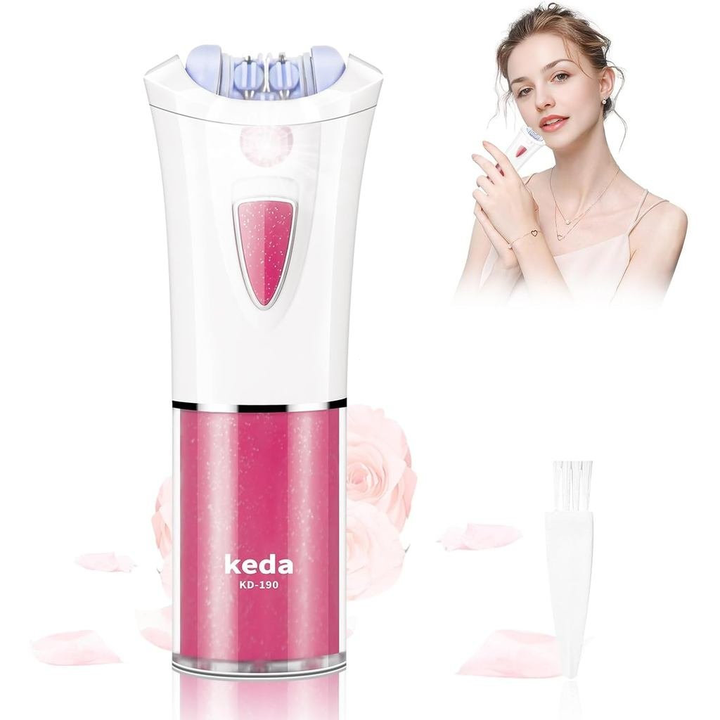 Epilador de Pele Glabrouse, Epiladores para Remoção de Pelos Femininos, Removedor de Pelos Faciais com LED, Epilador Gli