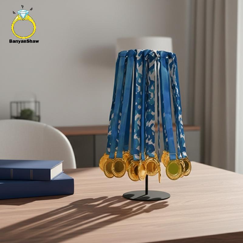 [BANY] Cabide De Medalha Esportiva Em Aço Carbono , Suporte Giratório De Mesa Ra Para Maratona , Ginástica , Organização