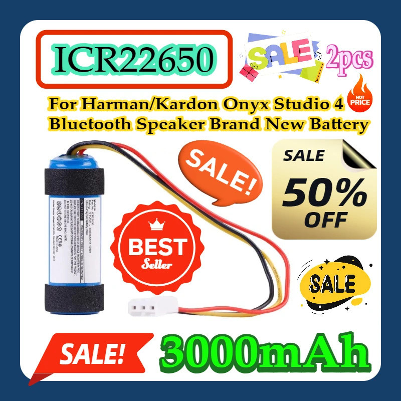 Para Harman Kardon Onyx Estúdio 4 Alto-Falante Bluetooth Nova Bateria ICR22650 3000mAh 2 Peças