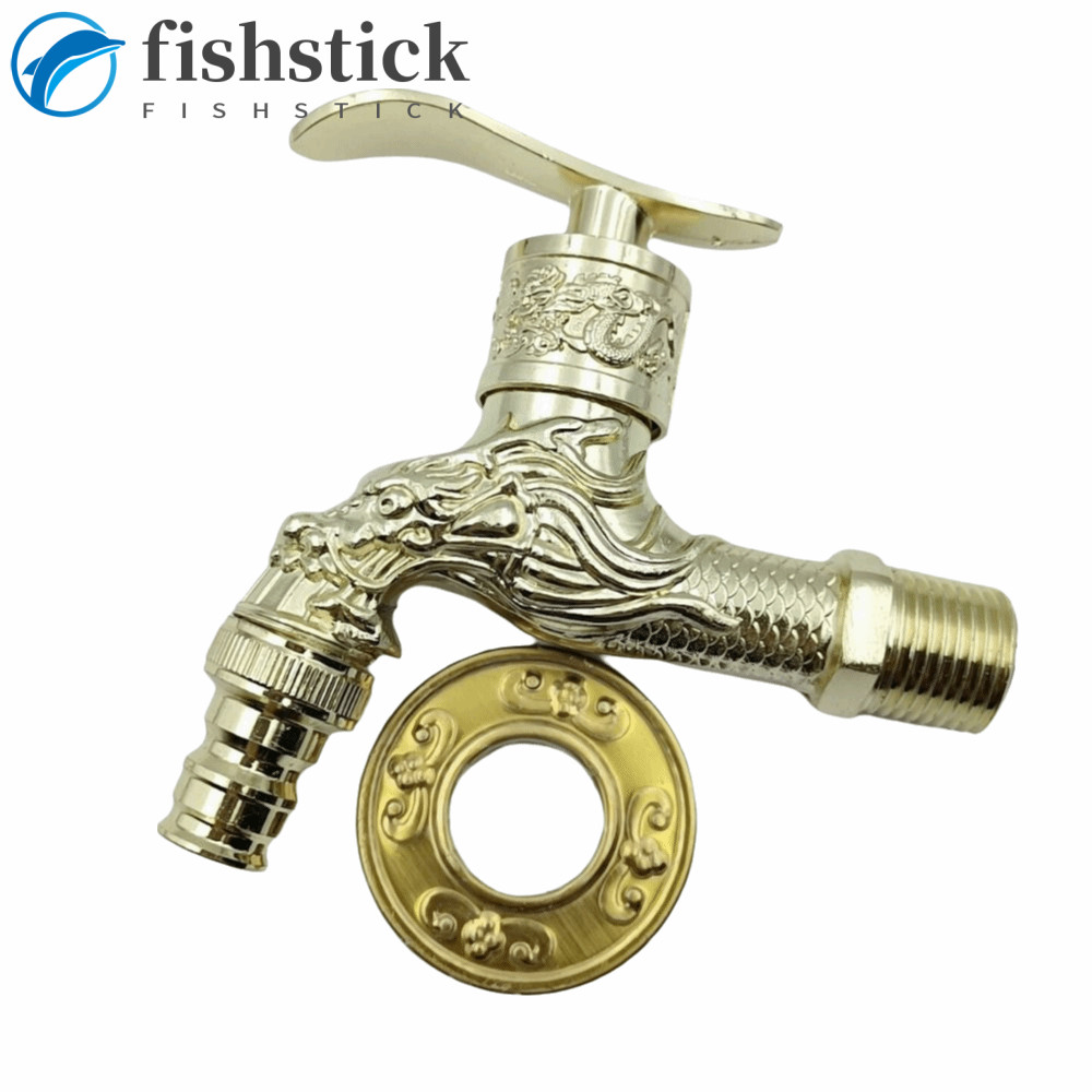 Torneira Dragão FISHSTICKA , Antiga De Liga De Zinco Com Núcleo De Válvula Cerâmica De Bronze , Bibcock Montado Na Pared