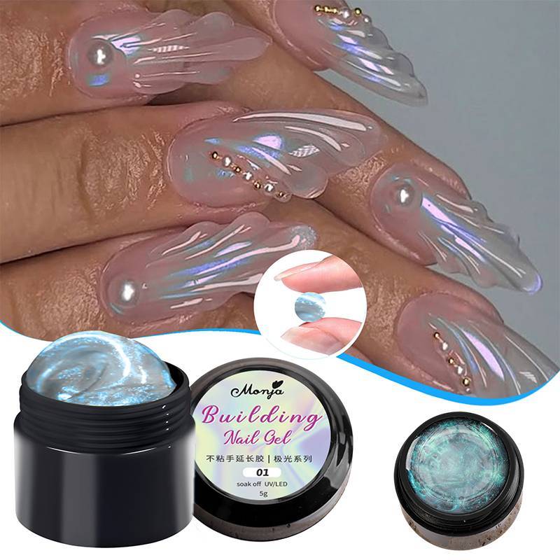 [Fel] 5g Aurora Non Sti Extensão De Mão Gel Esmalte 3D Escultura Flor Nail Art Prolongar Verniz De UV Duro Acrílico Para