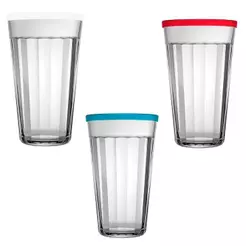 Conjunto de Copos Americano 450ml com Tampa Cores Sortidas, 12 Peças