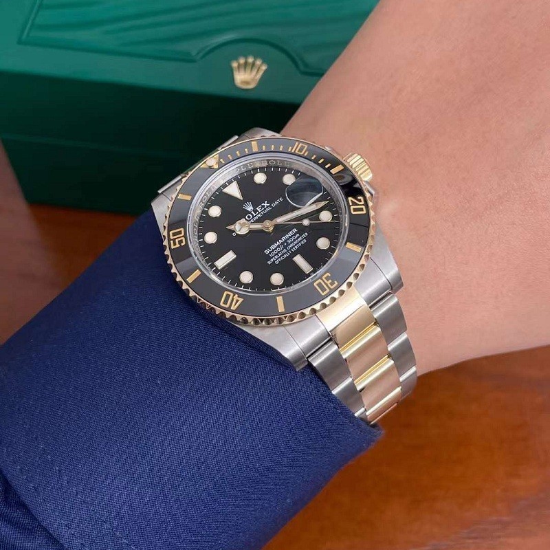Rolex Rolex Rolex Submariner126613Relógio masculino mecânico automático Golden Black Water Ghost de três gerações
