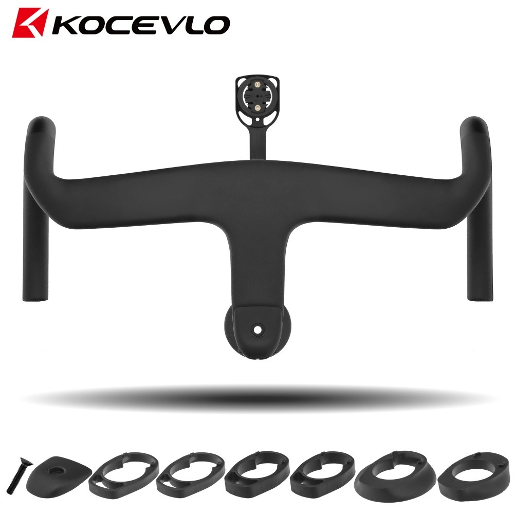 KOCEVLO Estrada AERO Guiador Integrado De Carbono Para Garfo De 28.6mm Com Espaçadores Ciclismo Cabos Internos Barstem