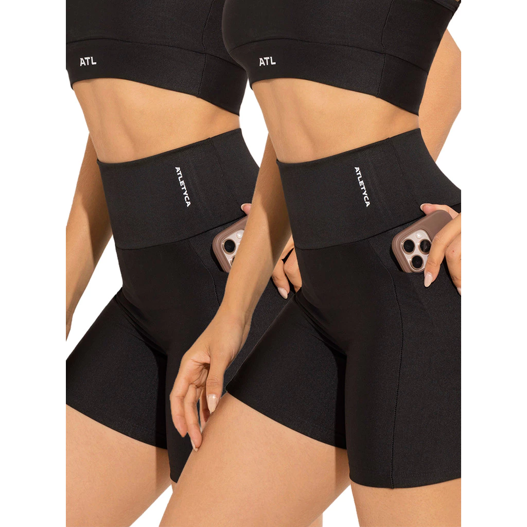 Kit 2 Shorts Fitness Feminino com Bolso Academia Atletyca — imagem 1
