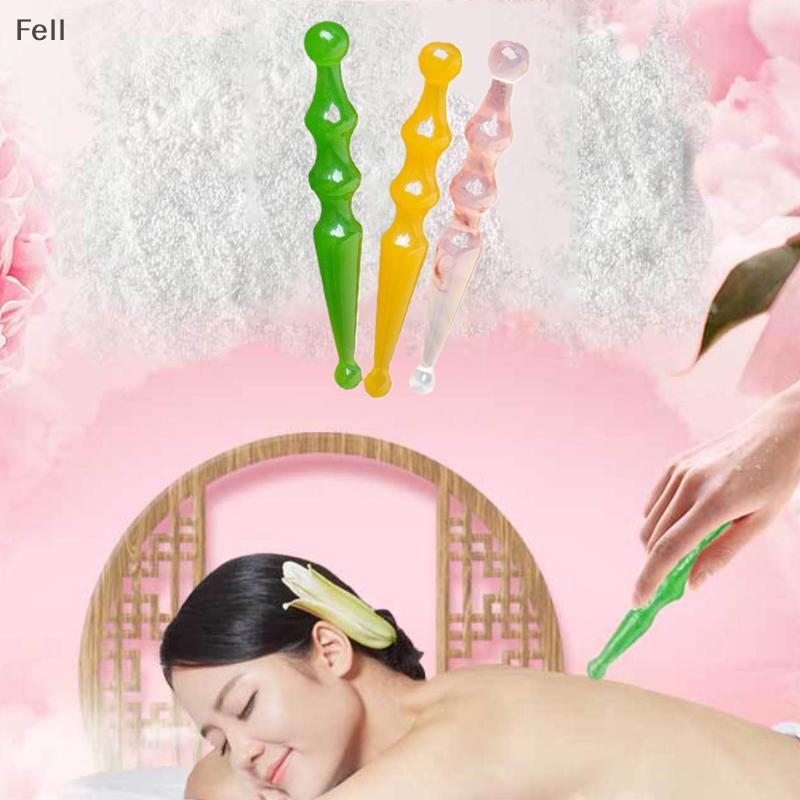 [Fel] Caneta De Ponta De Duas Cabeças De Resina Acupressão Facial Sti Ferramenta De Massagem Para Olhos E Rosto Cuidados