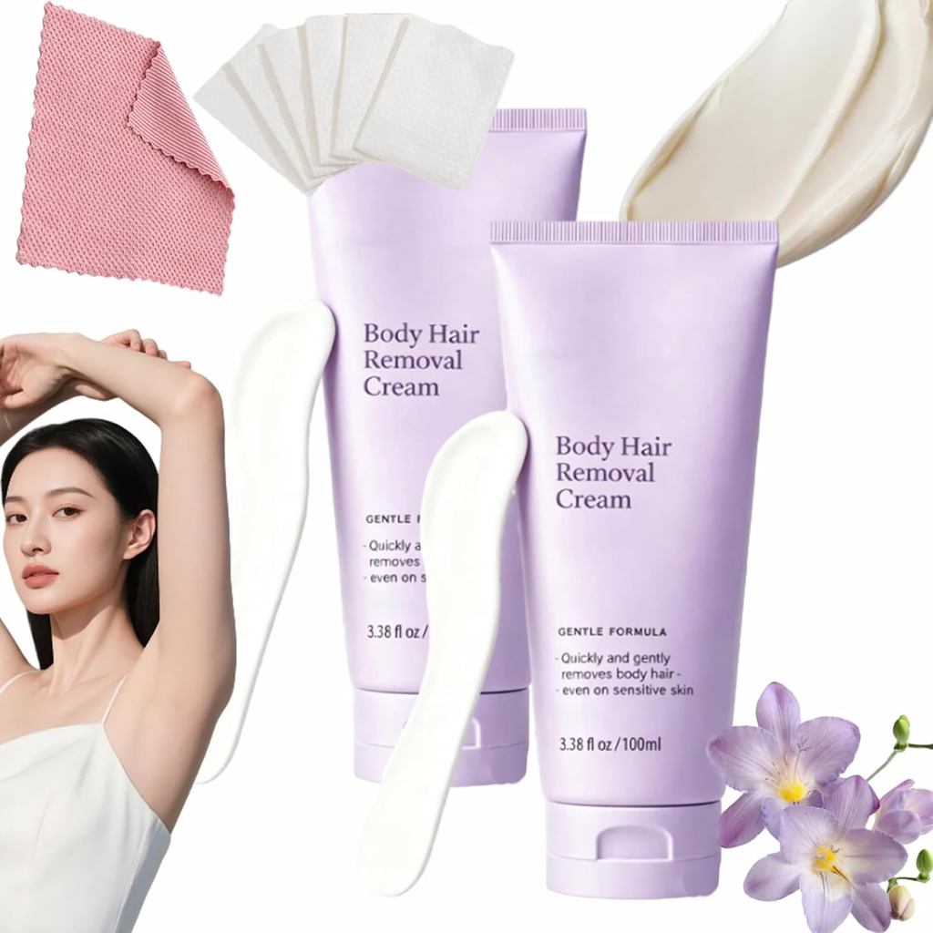 Remoção de Pelos, Removedor de Pelos Corporais de 3,38 Oz, Remoção de Pelos da Linha do Biquíni, Kit Removedor de Pelos
