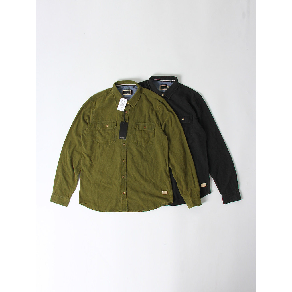 Comércio exterior primavera outono masculino lavado duplo-bolso manga comprida macacão camisa americana Casual Retro ang