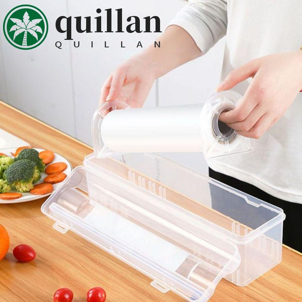 Dispensador De Envoltório De Plástico QUILLAN Reutilizável Com Cortador De Slides Ajustável Recarregável 1 Unidade Caixa
