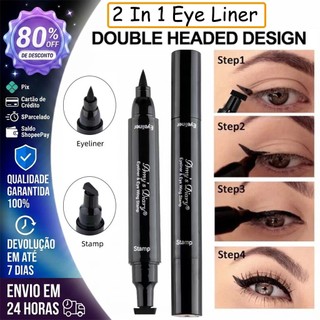 2 Em 1 Carimbo Delineador De Olhos Lápis De Dupla Ponta Líquido À Prova D'água Caneta De …