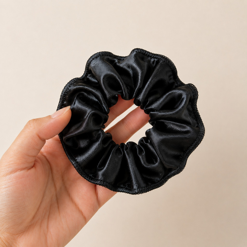 Scrunchie de Cetim Xuxa de Cetim  Xuxinha de Cetim Antifrizz Rabicó Laço de Cabelo