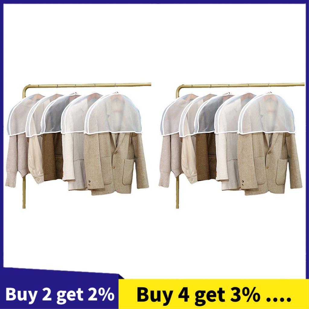 Roupas Conjunto De Capa De Poeira Casa PEVA Transparente Pendurado Bolso Casaco Coberta Manga Meio Corpo Kit