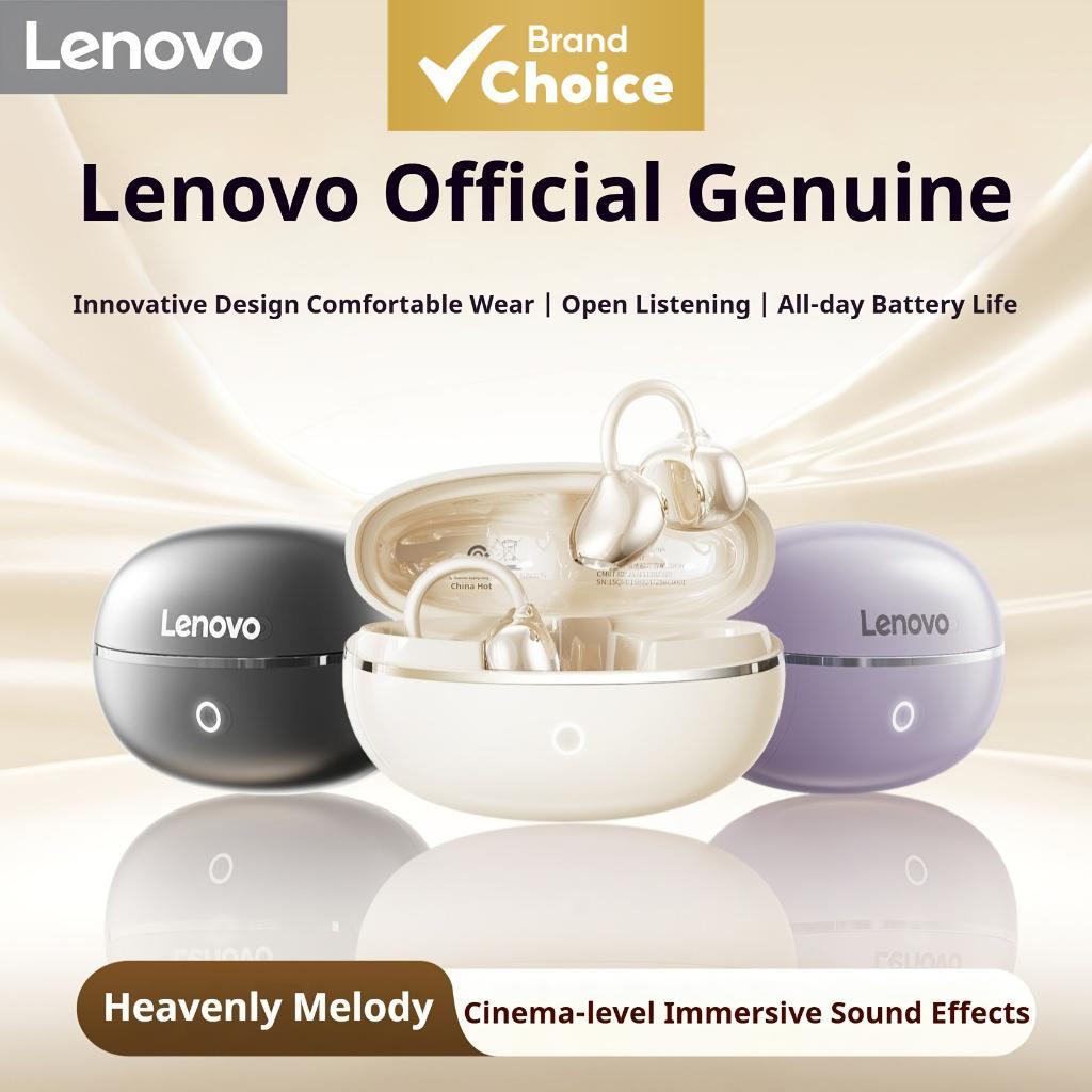 Fones de ouvido Lenovo Open Ear Clip com clipe de orelha aberto, 9° de prevenção de vazamento sonoro, Bluetooth 5.4, uso