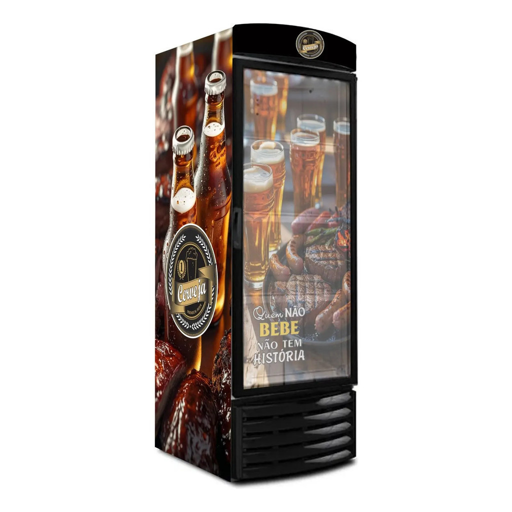 Adesivo Cervejeira com Transparente na Porta Carne e Cerveja