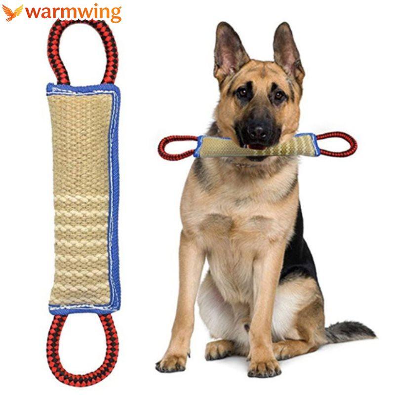 WARMW Cão Rebocador Mordida Travesseiro Juta Mastigando Buscar Brinquedo Filhote De Cachorro Treinamento Jogo Interativo