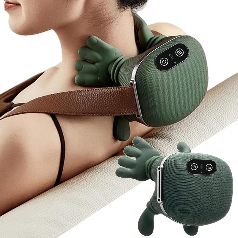 Massageador Elétrico de Pescoço Aquecimento Infravermelho 3 Níveis Alívio Dor Cervical Ombro Relaxamento
