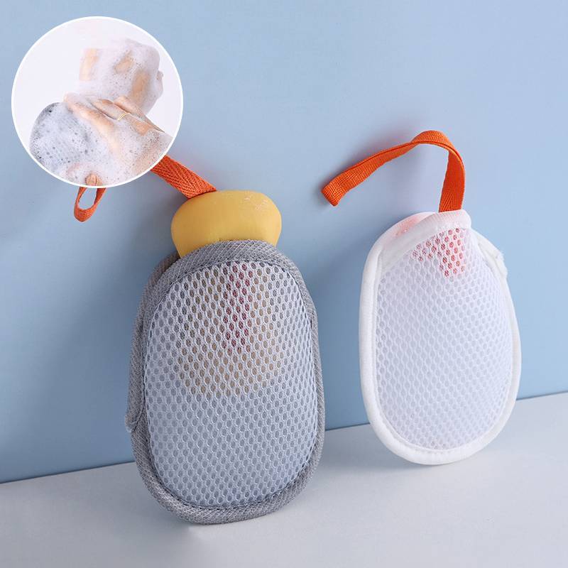PFG Banho Limpeza Espuma Net Dupla Face Saco De Sabão Corpo Esfoliante Purificador Esponjas Banheiro Malha Poeta FG