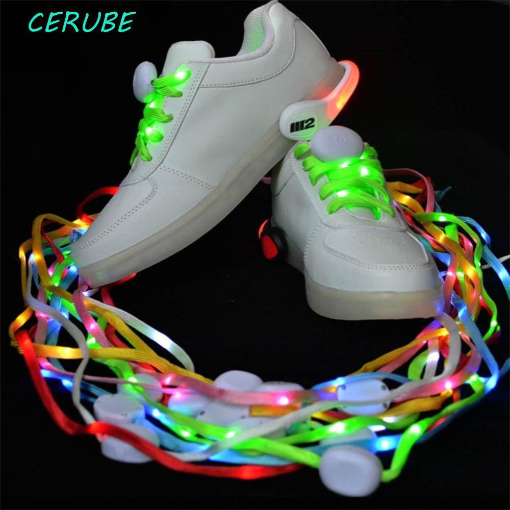 CERUBE Led Cadarços Sapatos De Patinação Legal Decoração De Festa Luminosa Cruz Trança Cinta