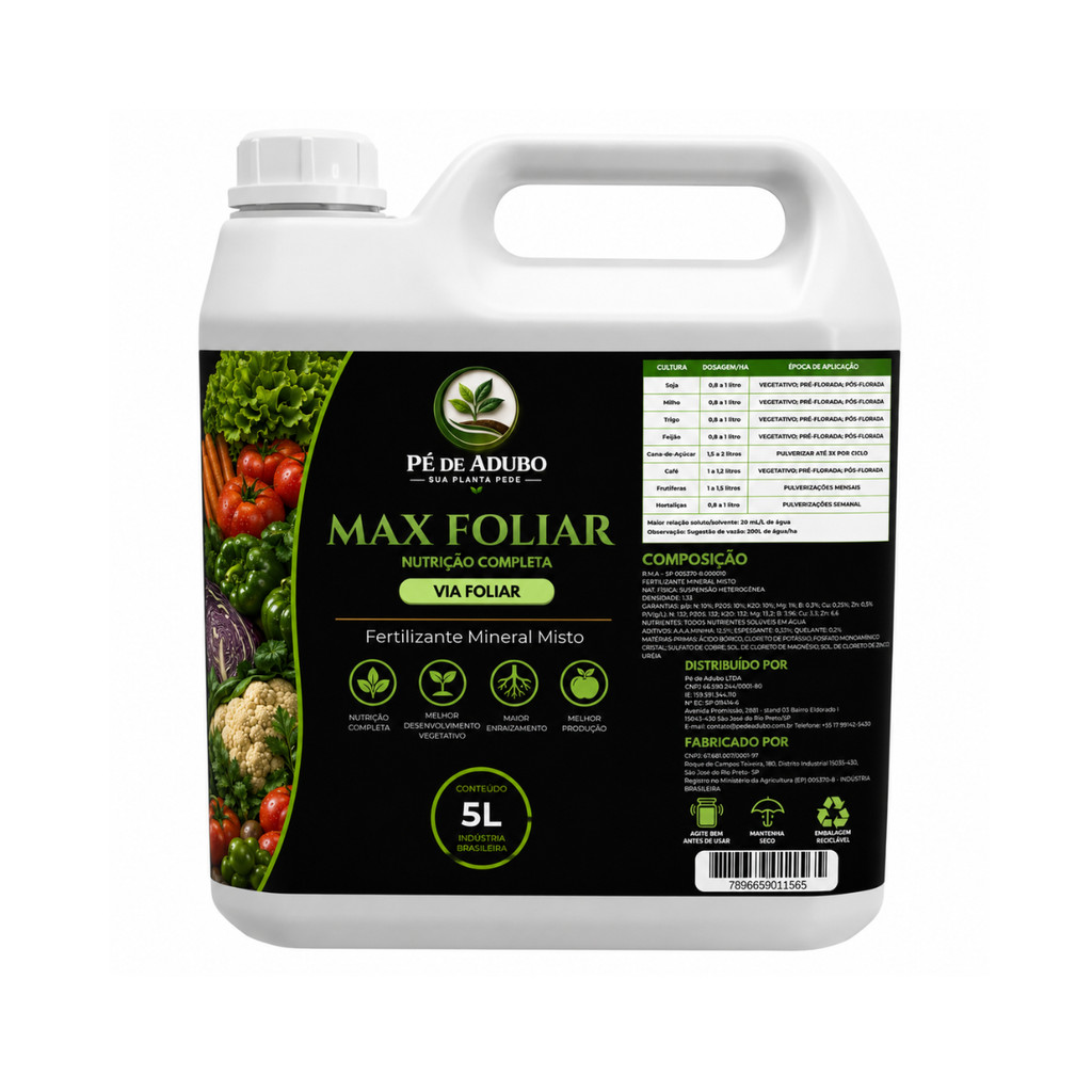 Fertilizante Para Desenvolvimento Vegetal - Max Foliar 5L