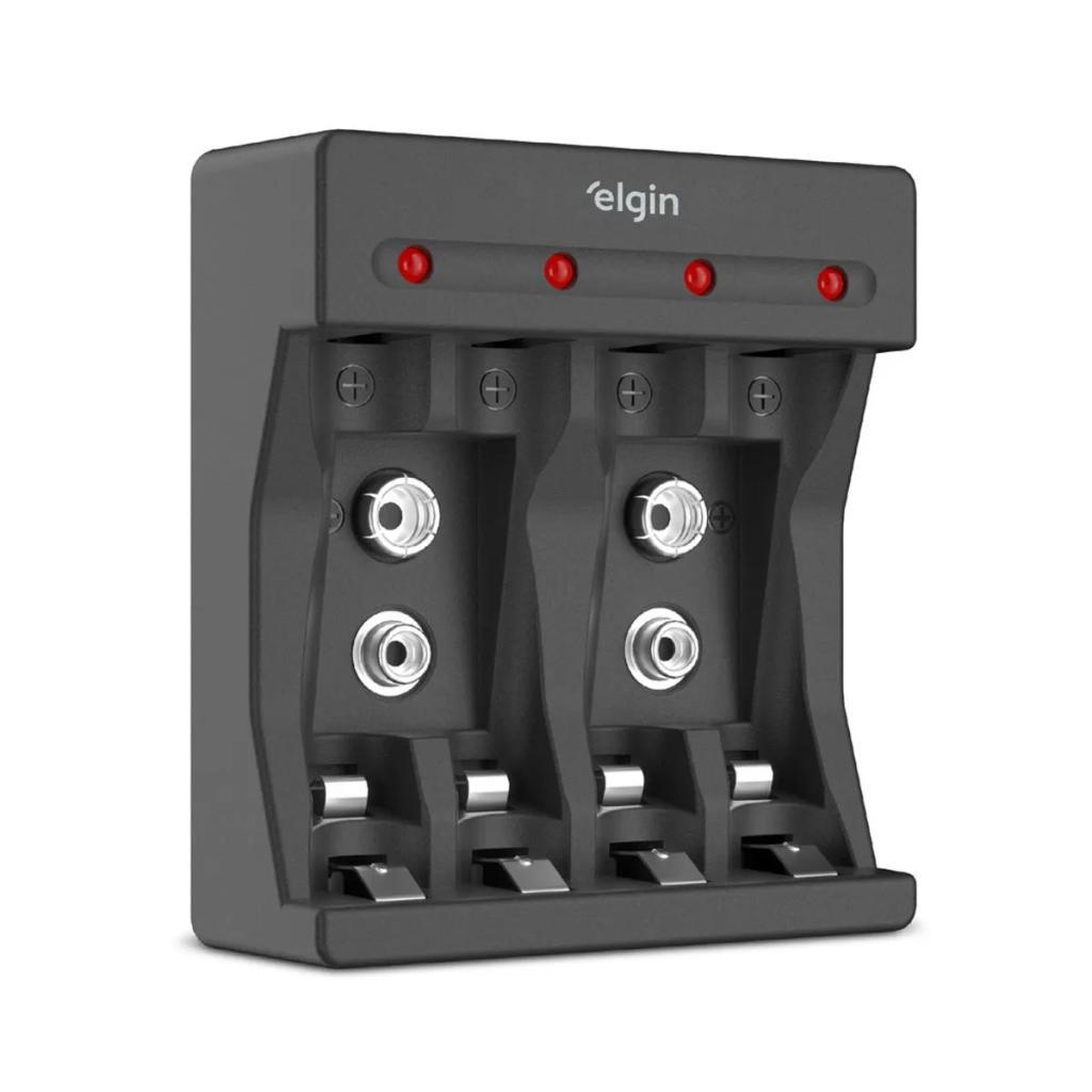 CARREGADOR DE PILHAS ELGIN AA/AAA/9V COM 2 PILHAS AA 1500MAH - 46RSCUSB0000