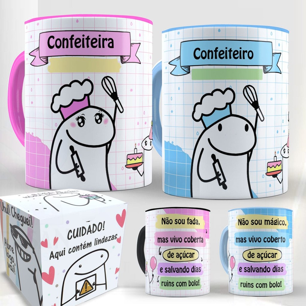 Caneca Confeiteira Confeiteiro Personalizada Porcelana  Confeitaria Boleira Profissões