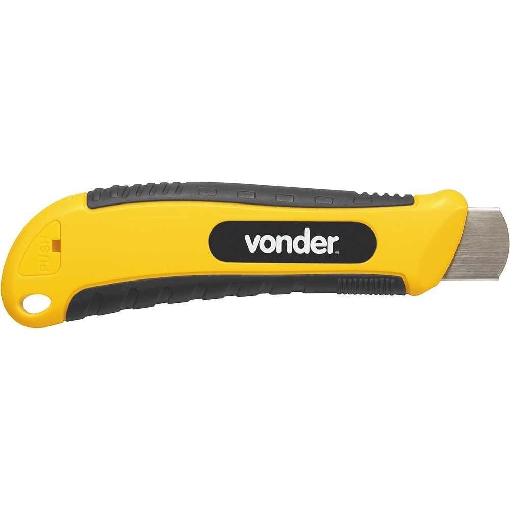 Estilete Trapezoidal Retrátil 18 mm ET-001 VONDER em Oferta na Shopee