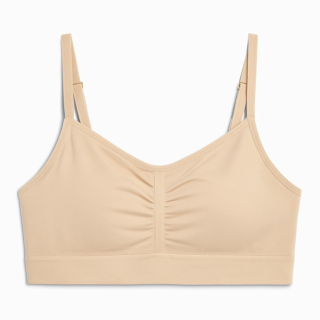 Sutiã Sem Costura e Sem Bojo Alças Finas Com Elástico Lingerie Top Marca Basic