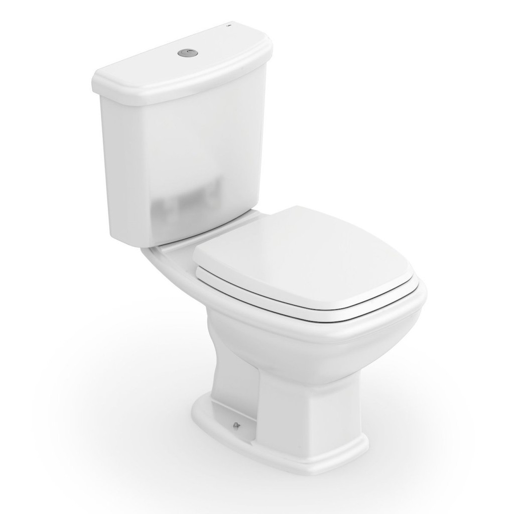 Kit Vaso Sanitário com Caixa Acoplada e Assento Soft Close Fit Plus Celite Branco Brilhante