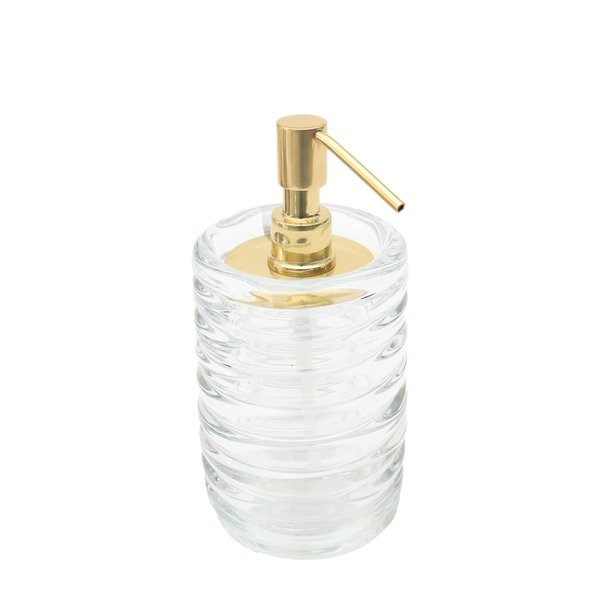 Saboneteira Em Cristal Murano Essenza Cristal e Metal Dourado