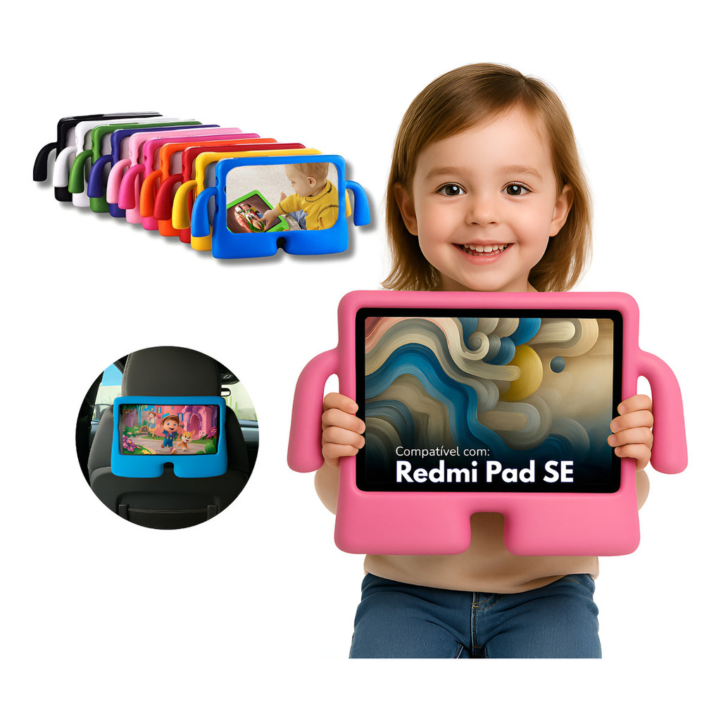 Capa Infantil com Bracinhos + Película Xiaomi Redmi Pad Se 11pol