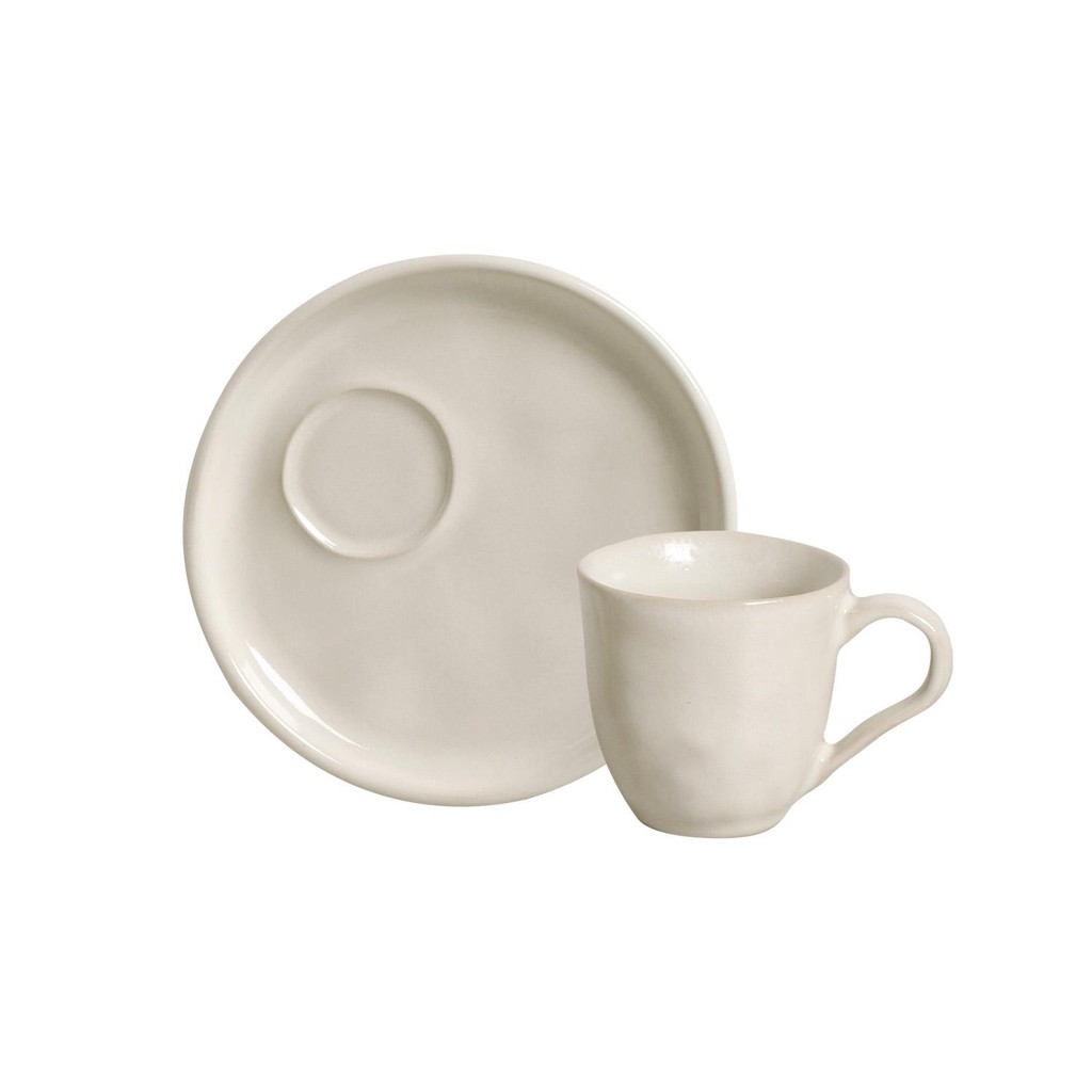 Conjunto com 6 Xícaras De Café Orgânico 70ml com 6 Pires Descentralizado Clay