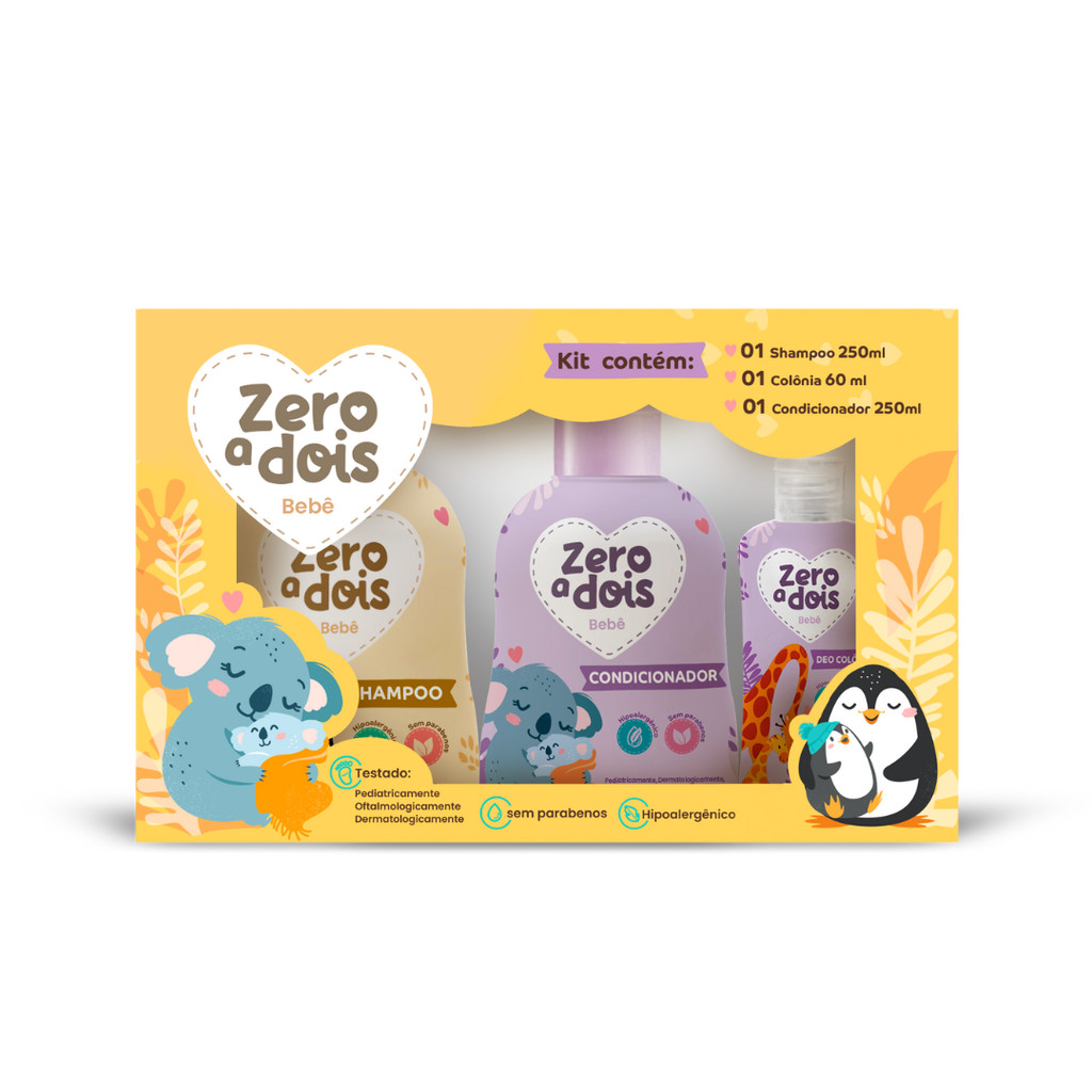 Kit para Bebê Shampoo + Condicionador + Colônia - Zero a Dois em Oferta na Shopee
