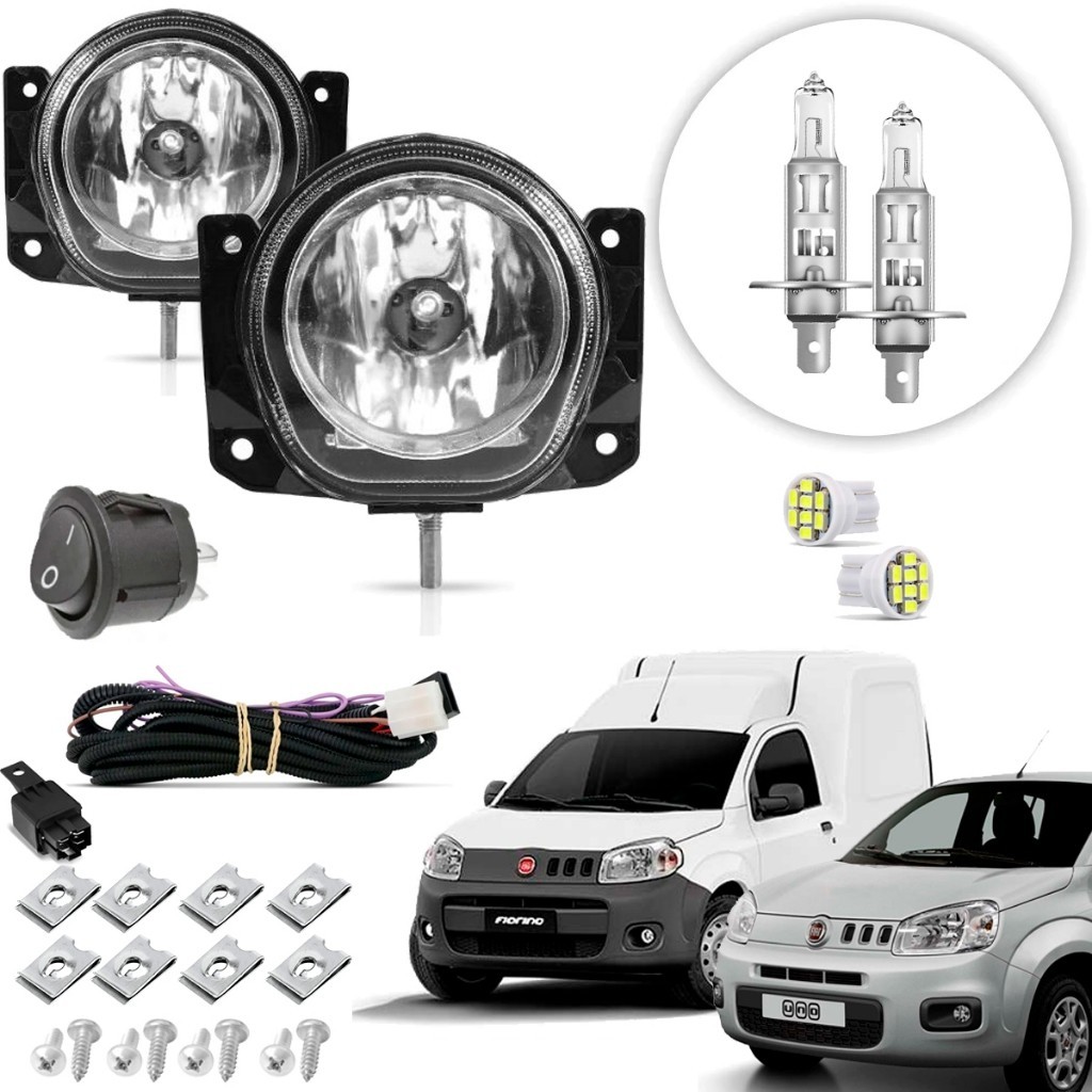 Kit de Farol de Milha Auxiliar Neblina Vidro Fiat H1 Uno 2011 12 13 14 15 16 17 18 19 em Oferta na Shopee