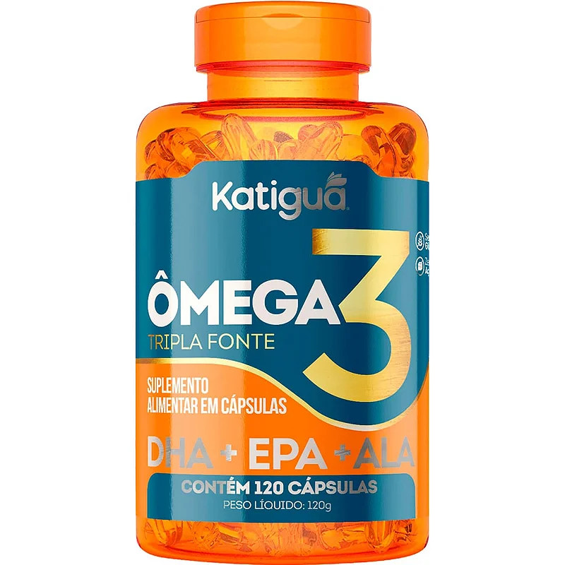 Ômega 3 Tripla Fonte Dha Epa Ala 1000mg Katiguá 120 Cápsulas em Oferta na Shopee