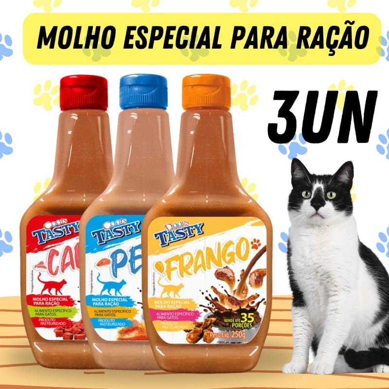 Molho Pet Para Ração Gato Cachorro 250g - Doogs Tasty Sabores Diversos 3Unidades em Oferta na Shopee