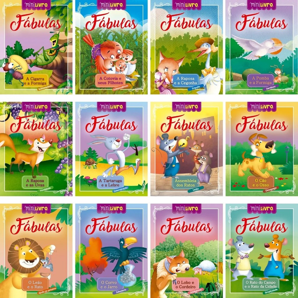 Kit Com 12 MiniLivros - Coleção Fábulas | Ciranda Cultura
