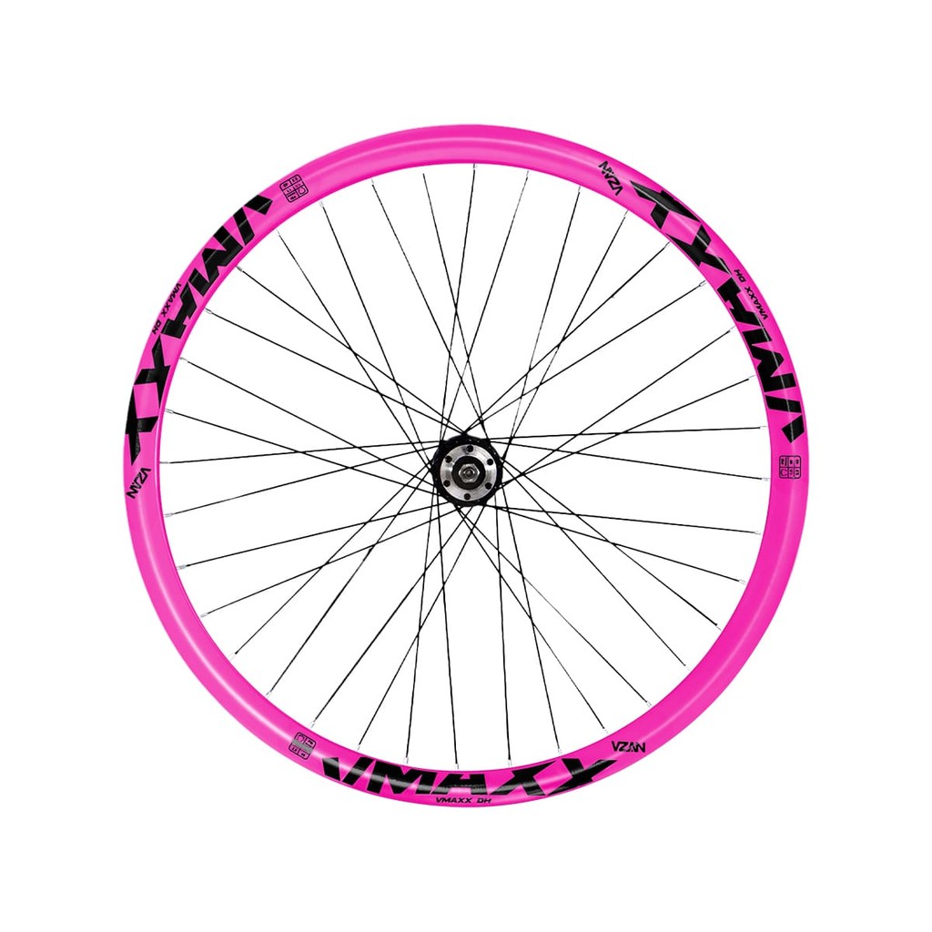 Roda Dianteira Aro 26 Vzan Vmaxx Neon Para Freio a Disco Cubo Rosca Cor:Rosa Neon