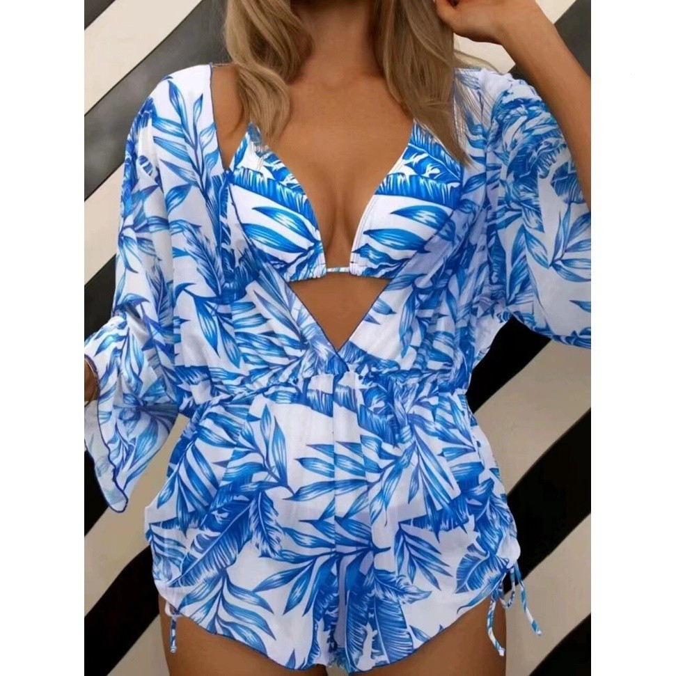 2025 novo estilo europeu americano estilo biquíni de três peças/praia protetor solar super...