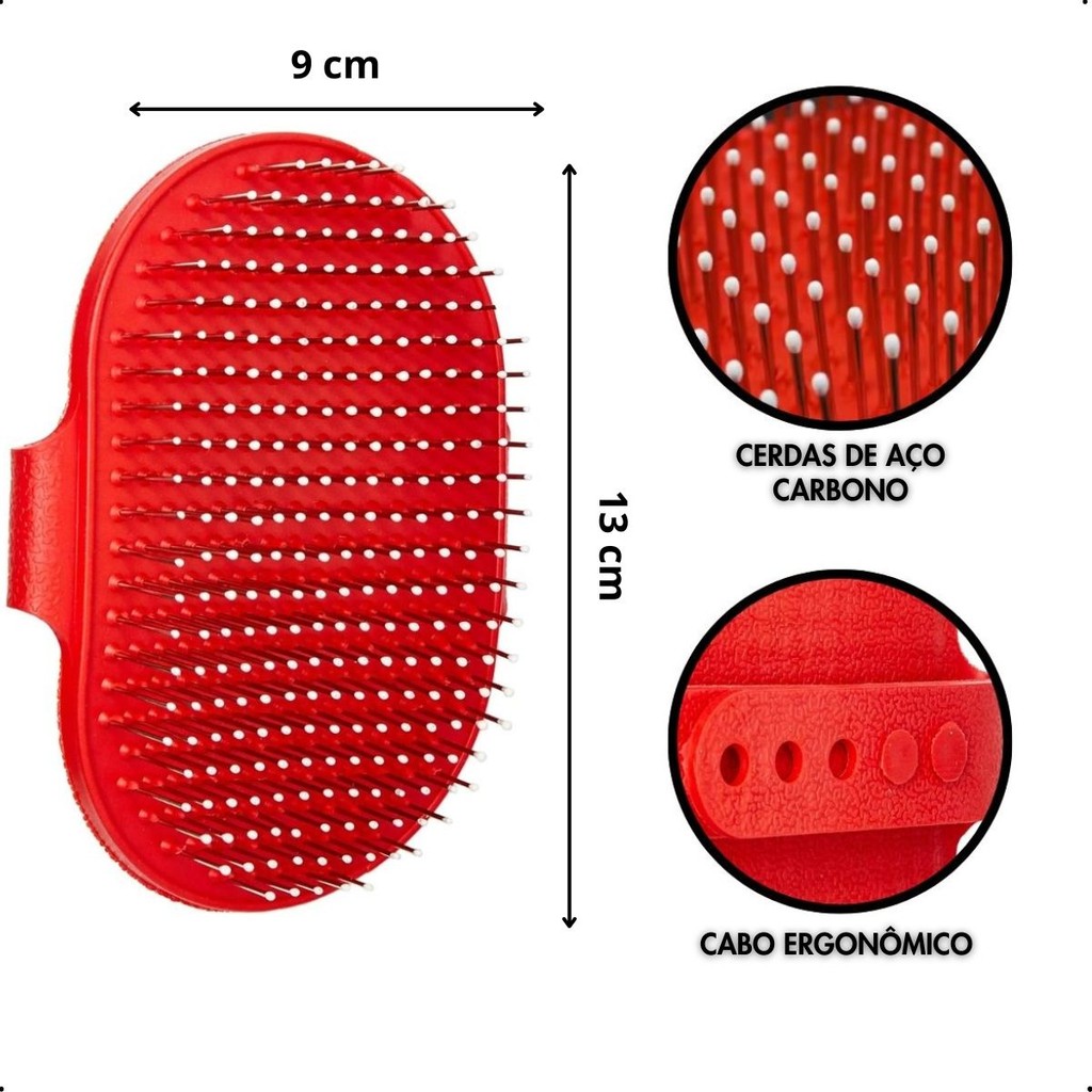 Escova Removedora de Pelos em Aço Carbono 13cm