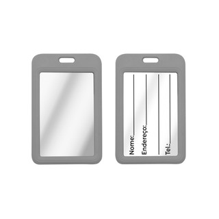 Porta Crachá e Credencial Vertical  Para Eventos e Trabalho - Cinza