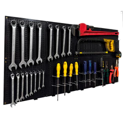 Painel Expositor Organizacional de Ferramentas Parede com Ganchos HPL 100cmx50cm Oficina Garagem
