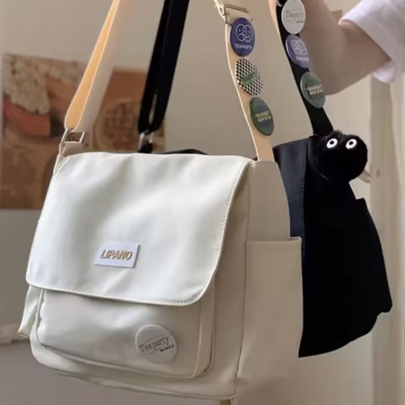 Bolsa Carteiro de Nylon Impermeável de Grande Capacidade — Bolsa Transversal e de Ombro para Estudantes e Uso Diário