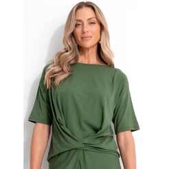 Blusa Em Malha De Viscose Verde Quintess