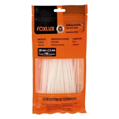 Abraçadeira Nylon Foxlux 140mm x 2,5mm Branco - Embalagem com 100 Unidades