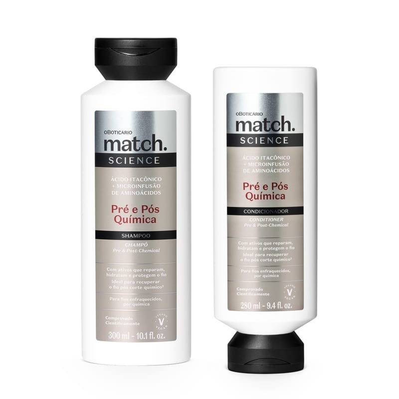 Match Science Pré e Pós-Química Shampoo + Condicionador em Oferta na Shopee