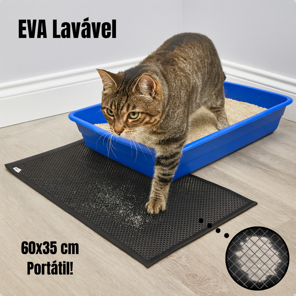 Tapete Higiênico Sanitário Coletor de Areia Portátil 60x35 cm Caixa de Areia Gatos Anti Sujeira EVA em Oferta na Shopee