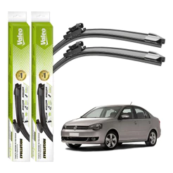 Par Palhetas Limpador Parabrisa Valeo Polo Sedan 2010 A 2015