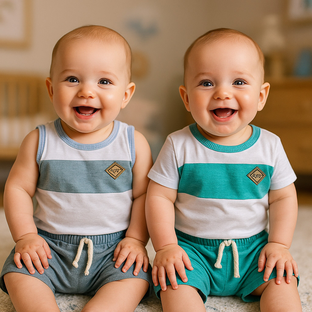 Kit 4 Peças Conjunto Blusa Short Bebê Menino Calor Verão 0-6 meses Regata Confortável em Oferta na Shopee